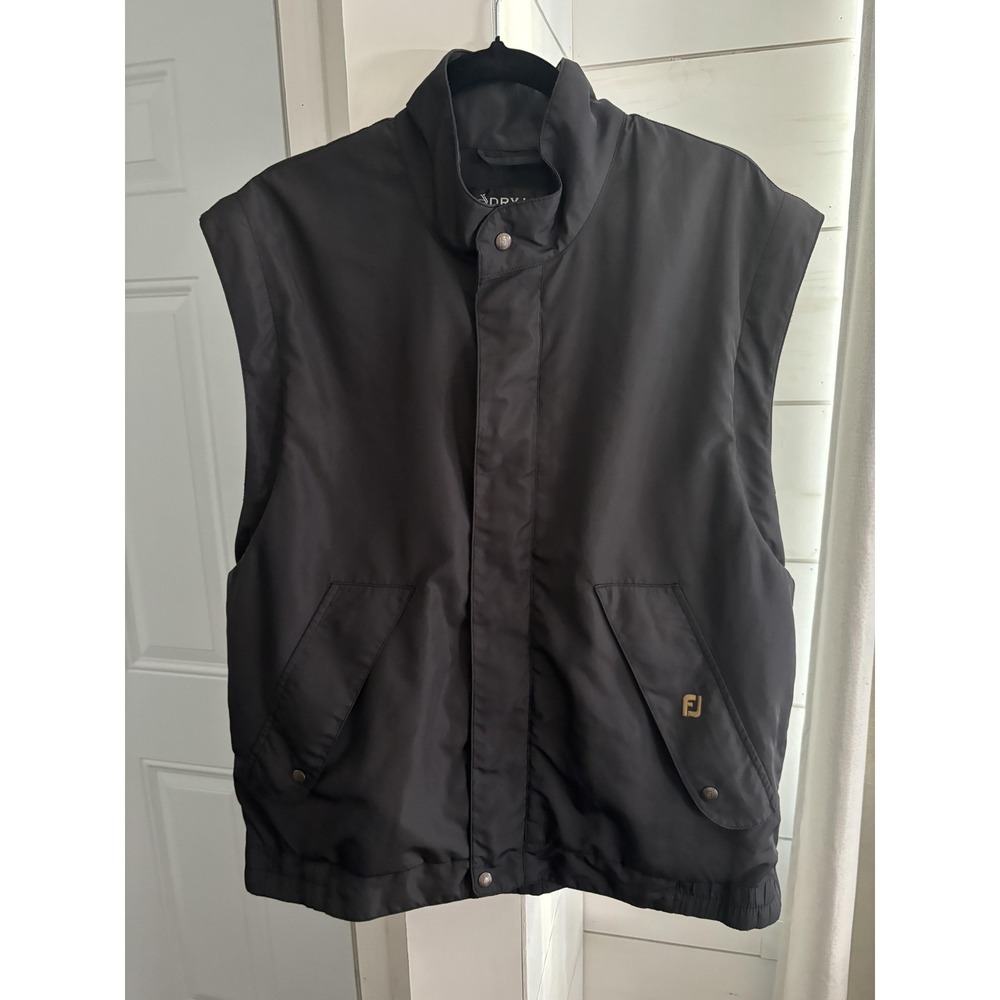 FootJoy DryJoys Vest‎ Mens Medium Black Golf Windproof Water Resistant Gustblok